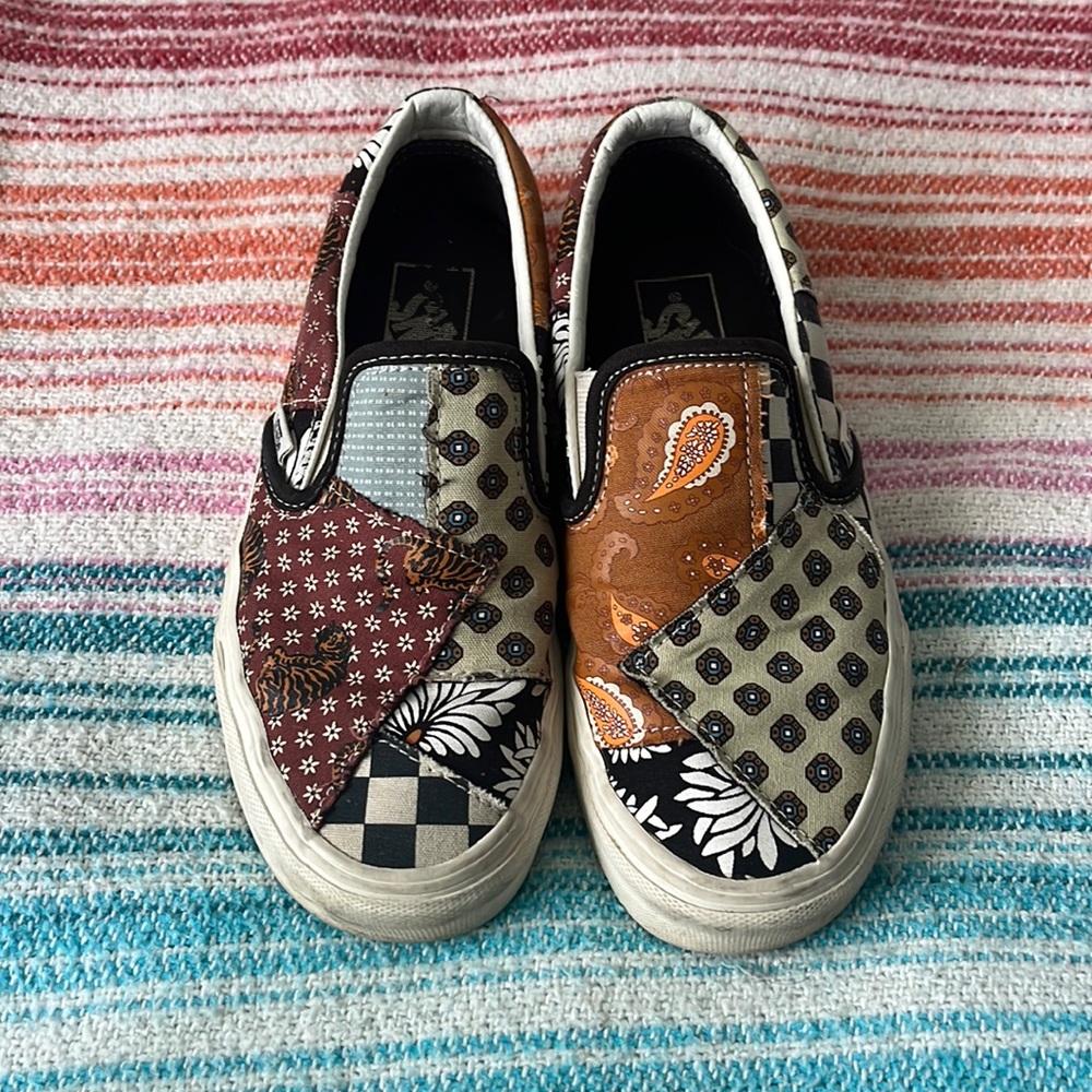 Vans Tiger Patchwork Checkered Flowers Knit Collage Shoes